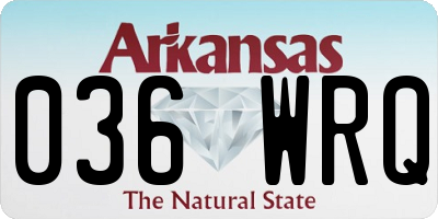 AR license plate 036WRQ
