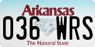 AR license plate 036WRS