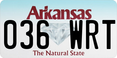 AR license plate 036WRT