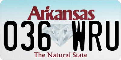 AR license plate 036WRU