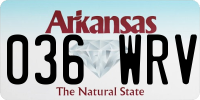 AR license plate 036WRV