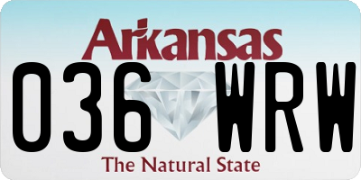 AR license plate 036WRW
