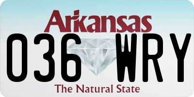 AR license plate 036WRY
