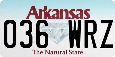 AR license plate 036WRZ