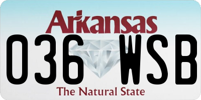 AR license plate 036WSB
