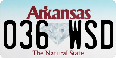 AR license plate 036WSD