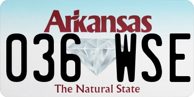 AR license plate 036WSE