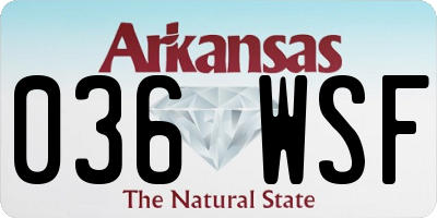 AR license plate 036WSF