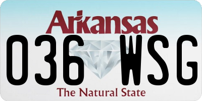 AR license plate 036WSG
