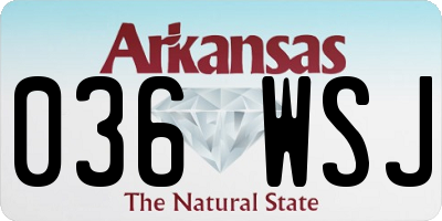 AR license plate 036WSJ