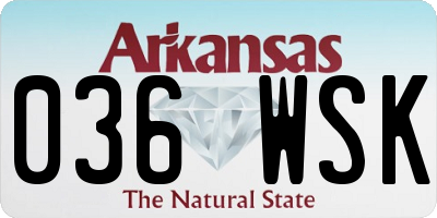 AR license plate 036WSK