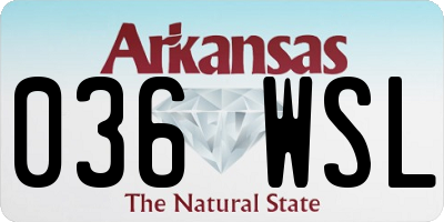 AR license plate 036WSL