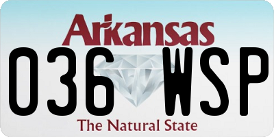 AR license plate 036WSP