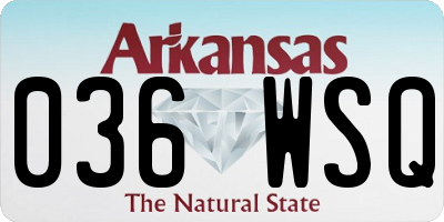 AR license plate 036WSQ