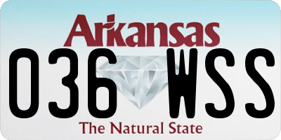 AR license plate 036WSS