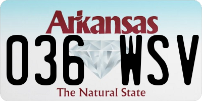 AR license plate 036WSV