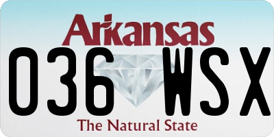 AR license plate 036WSX