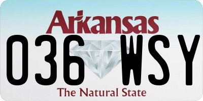 AR license plate 036WSY