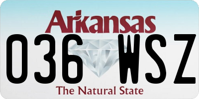 AR license plate 036WSZ