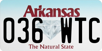 AR license plate 036WTC