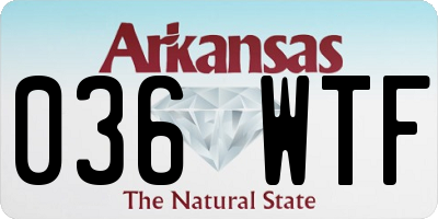 AR license plate 036WTF