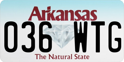 AR license plate 036WTG