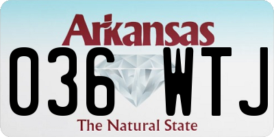 AR license plate 036WTJ