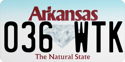 AR license plate 036WTK