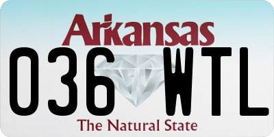 AR license plate 036WTL
