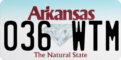 AR license plate 036WTM