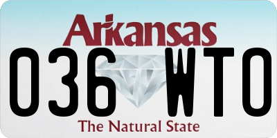 AR license plate 036WTO