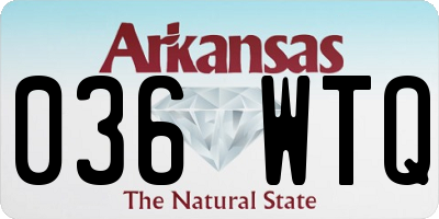 AR license plate 036WTQ
