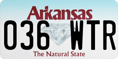 AR license plate 036WTR