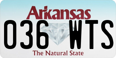 AR license plate 036WTS