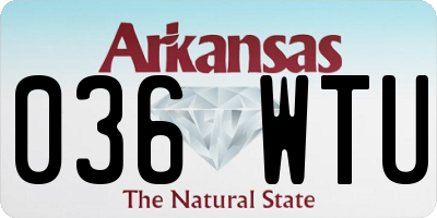 AR license plate 036WTU