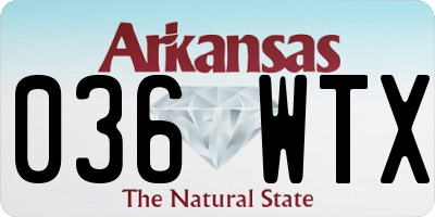 AR license plate 036WTX
