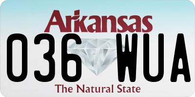 AR license plate 036WUA