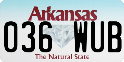 AR license plate 036WUB