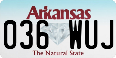 AR license plate 036WUJ