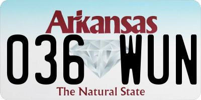 AR license plate 036WUN