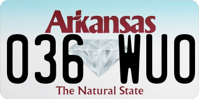 AR license plate 036WUO