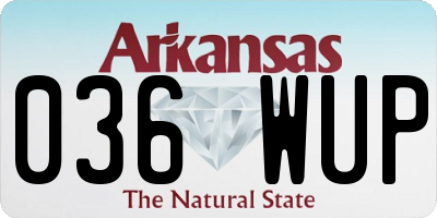 AR license plate 036WUP