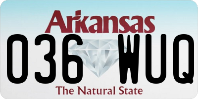 AR license plate 036WUQ