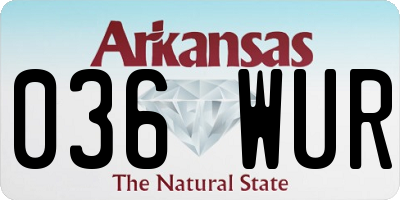 AR license plate 036WUR