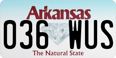 AR license plate 036WUS