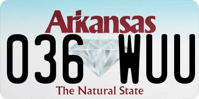 AR license plate 036WUU