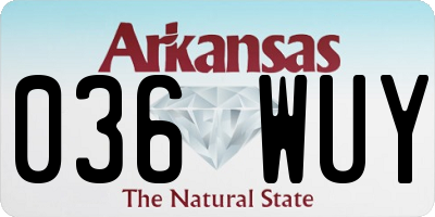 AR license plate 036WUY
