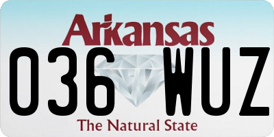 AR license plate 036WUZ