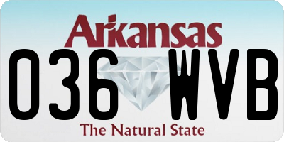 AR license plate 036WVB