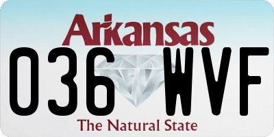 AR license plate 036WVF